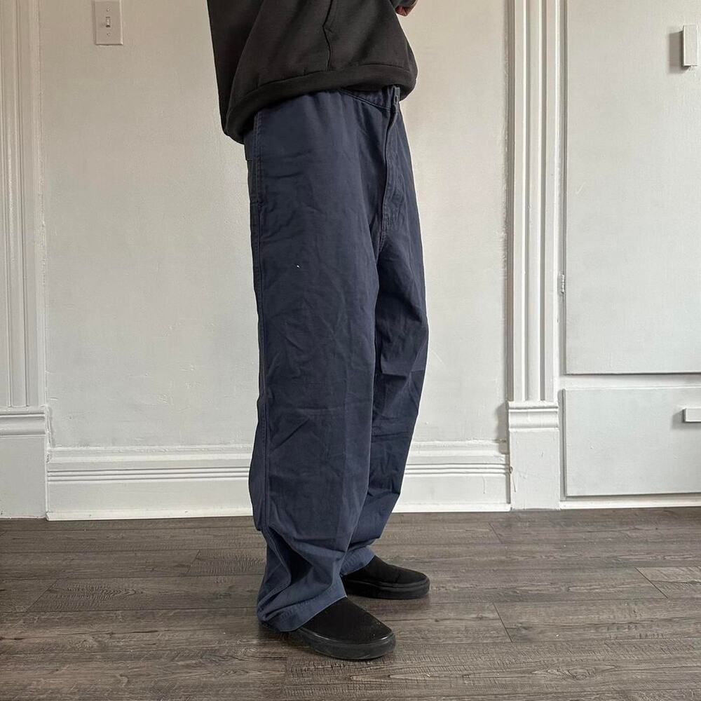 Vintage Y2K Baggy Cotton Navy Wide Pants Khakis Work Chinos